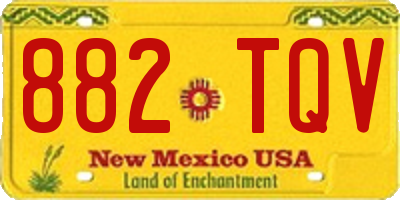 NM license plate 882TQV