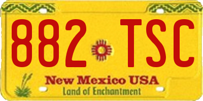 NM license plate 882TSC