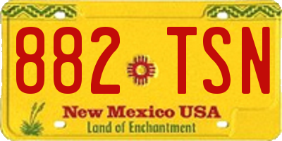 NM license plate 882TSN