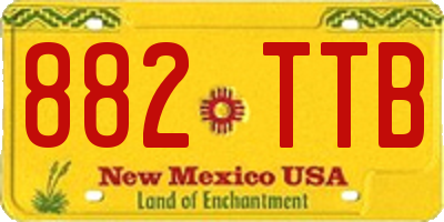 NM license plate 882TTB