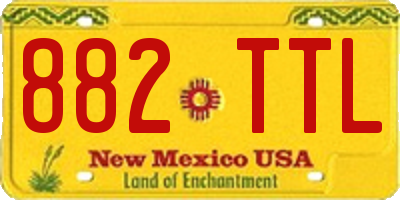 NM license plate 882TTL