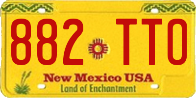 NM license plate 882TTO