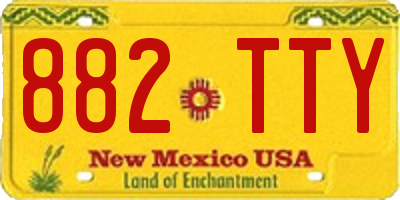 NM license plate 882TTY