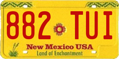 NM license plate 882TUI