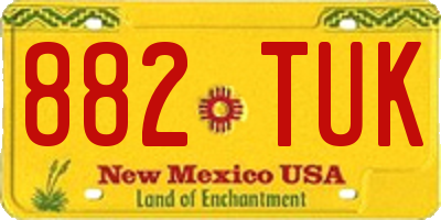 NM license plate 882TUK