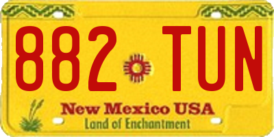 NM license plate 882TUN