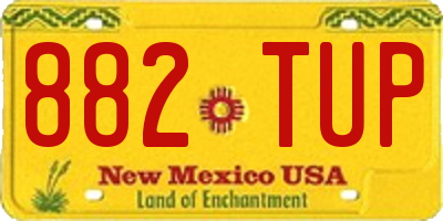 NM license plate 882TUP
