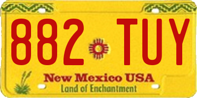 NM license plate 882TUY
