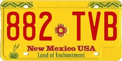 NM license plate 882TVB