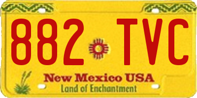 NM license plate 882TVC