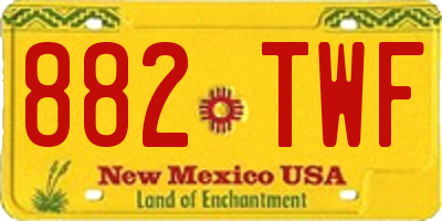 NM license plate 882TWF