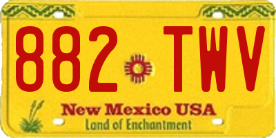 NM license plate 882TWV