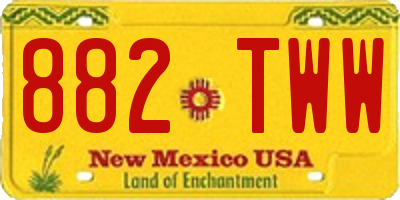 NM license plate 882TWW