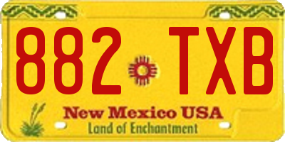 NM license plate 882TXB
