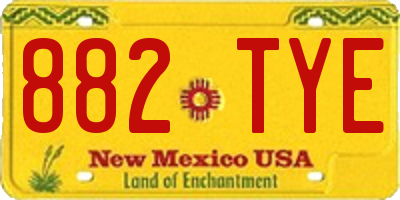 NM license plate 882TYE