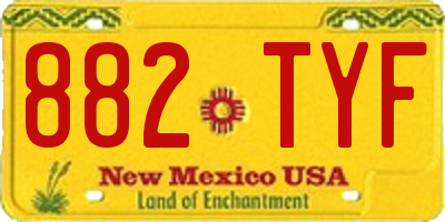 NM license plate 882TYF
