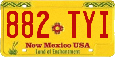 NM license plate 882TYI