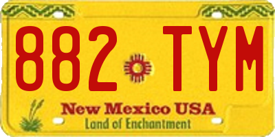 NM license plate 882TYM