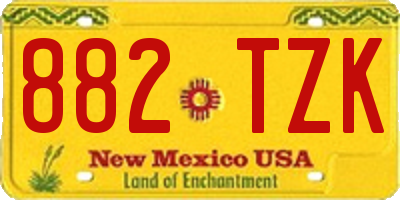 NM license plate 882TZK
