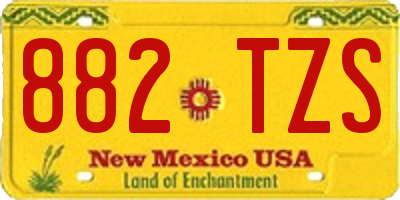 NM license plate 882TZS