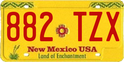 NM license plate 882TZX