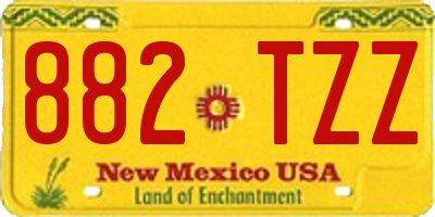 NM license plate 882TZZ