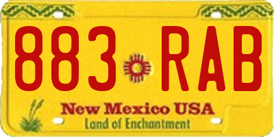 NM license plate 883RAB