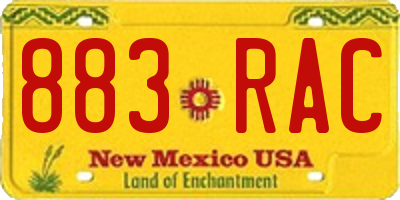 NM license plate 883RAC