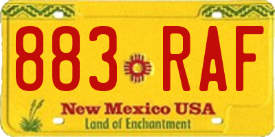 NM license plate 883RAF