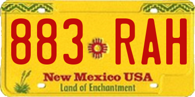 NM license plate 883RAH