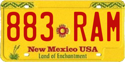 NM license plate 883RAM