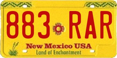 NM license plate 883RAR