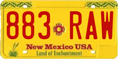 NM license plate 883RAW