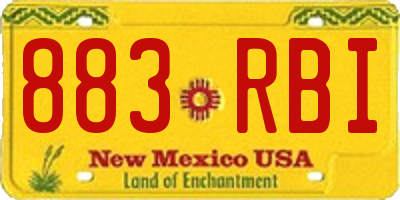 NM license plate 883RBI