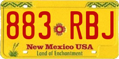 NM license plate 883RBJ