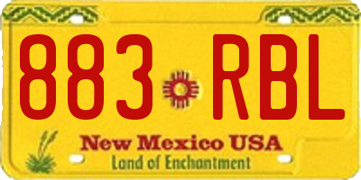 NM license plate 883RBL