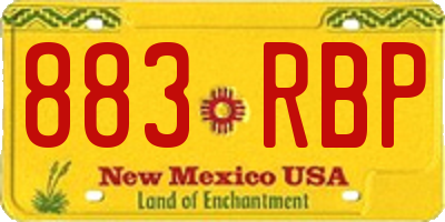 NM license plate 883RBP