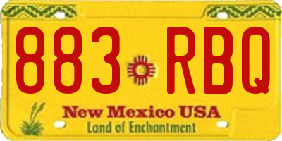 NM license plate 883RBQ