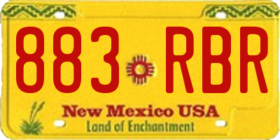 NM license plate 883RBR