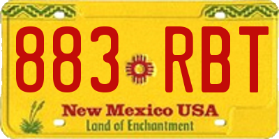 NM license plate 883RBT