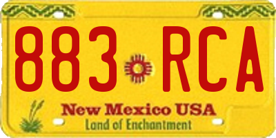 NM license plate 883RCA