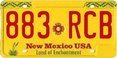 NM license plate 883RCB