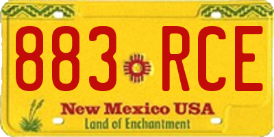 NM license plate 883RCE