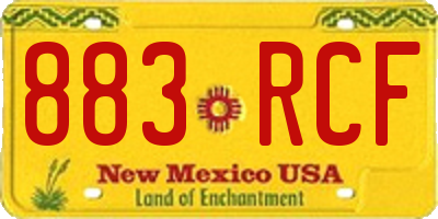 NM license plate 883RCF