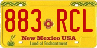 NM license plate 883RCL
