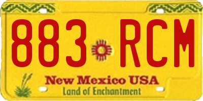NM license plate 883RCM