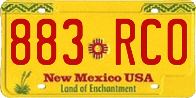 NM license plate 883RCO