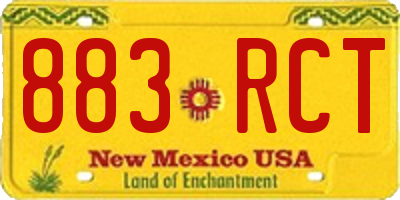 NM license plate 883RCT