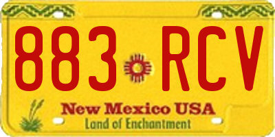 NM license plate 883RCV