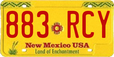 NM license plate 883RCY
